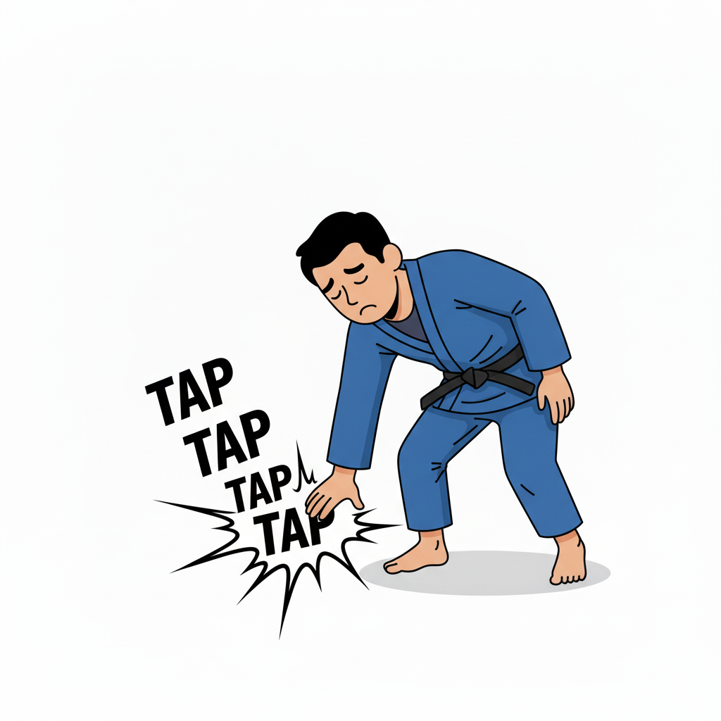 BJJ practitioner tapping out during submission